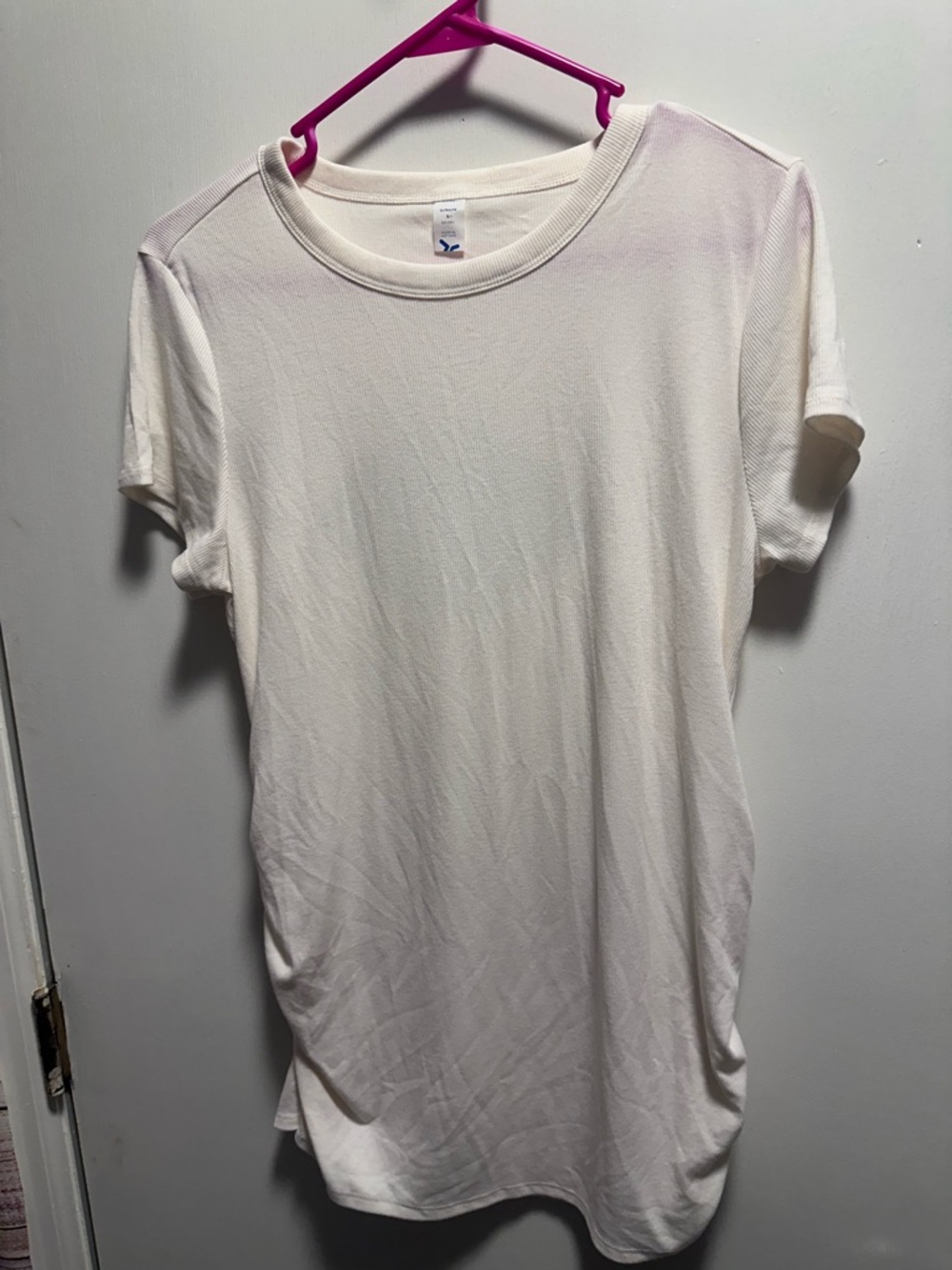 Basic Short Sleeve Tee Dress in Cream